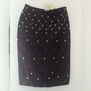 Tocca black with star embroidery size 4 Skirt NWT